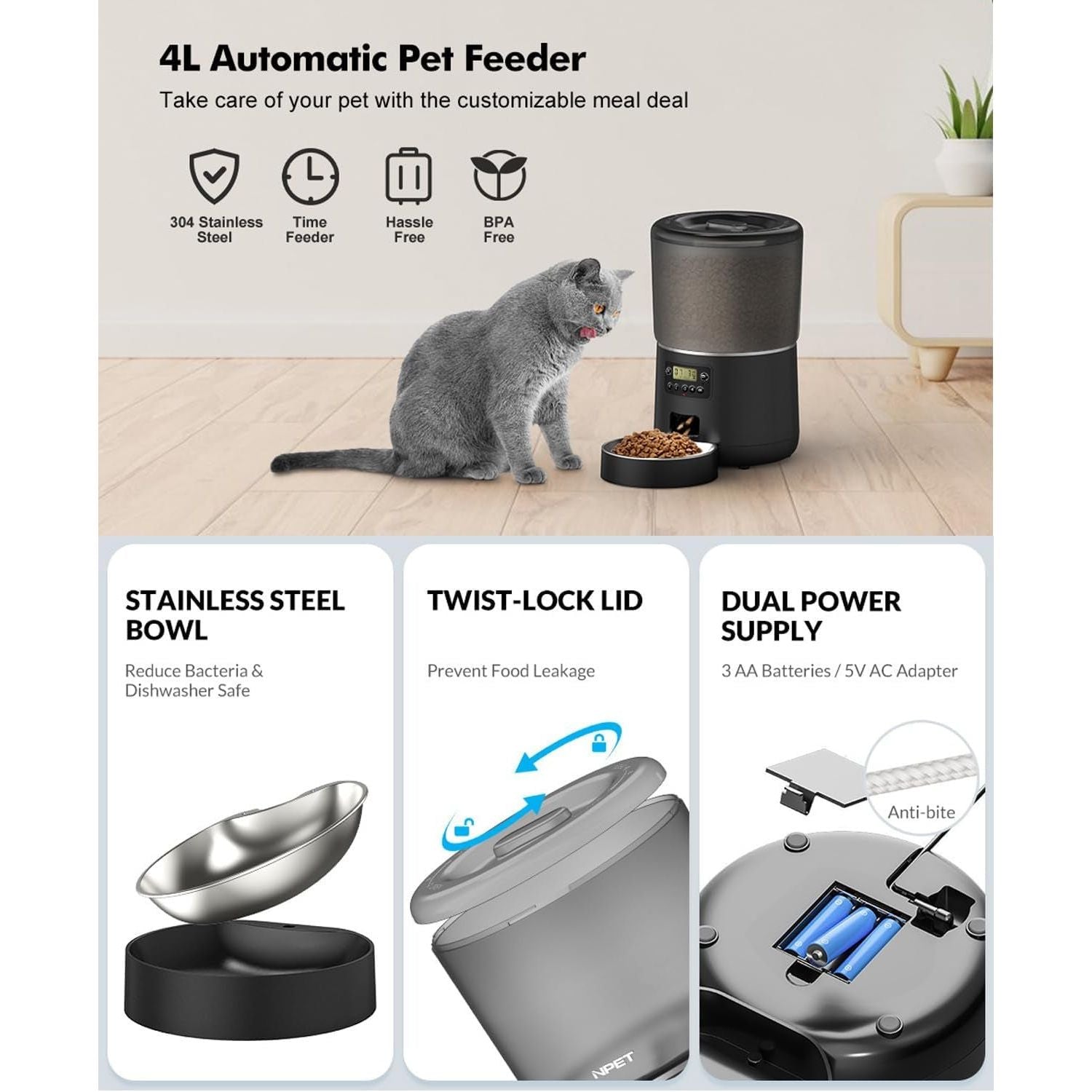 Automatic Cat Feeder, Automatic Pet Feeder with Wifi - Paws and Pats