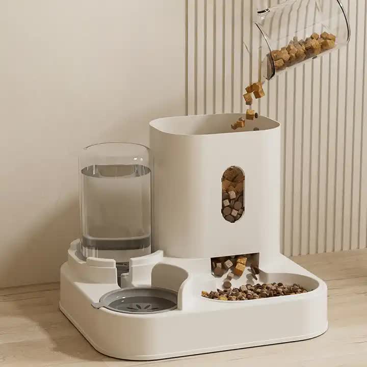 Grey Automatic Pet Feeder and Water Dispenser - Smart Dog Bowl & Cat Feeder, Universal Pet Feeding Station, Electric Pet Water Fountain - Paws and PatsPet Care > Cat Supplies > Cat Bowls, Feeders & Waterers