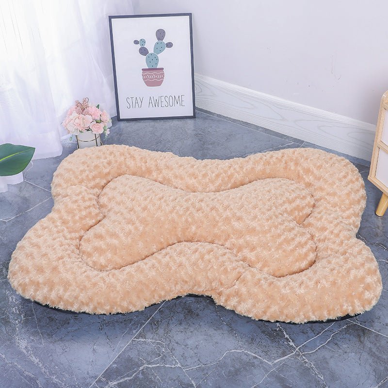 S Gold Rose Velvet Fish Scale Pet Bed - Creative Bone - Shaped Soft and Cozy Dog & Cat Nest - Paws and PatsPet Care > Dog Supplies > Dog Beds
