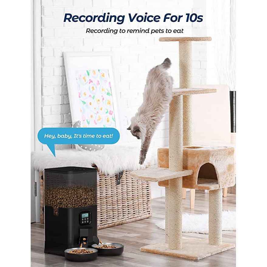 YES4PETS 6L Automatic Digital Pet Dog Cat Feeder Double Food Bowl Dispenser - Paws and PatsPet Care > Dog Supplies > Dog Bowls, Feeders & Waterers