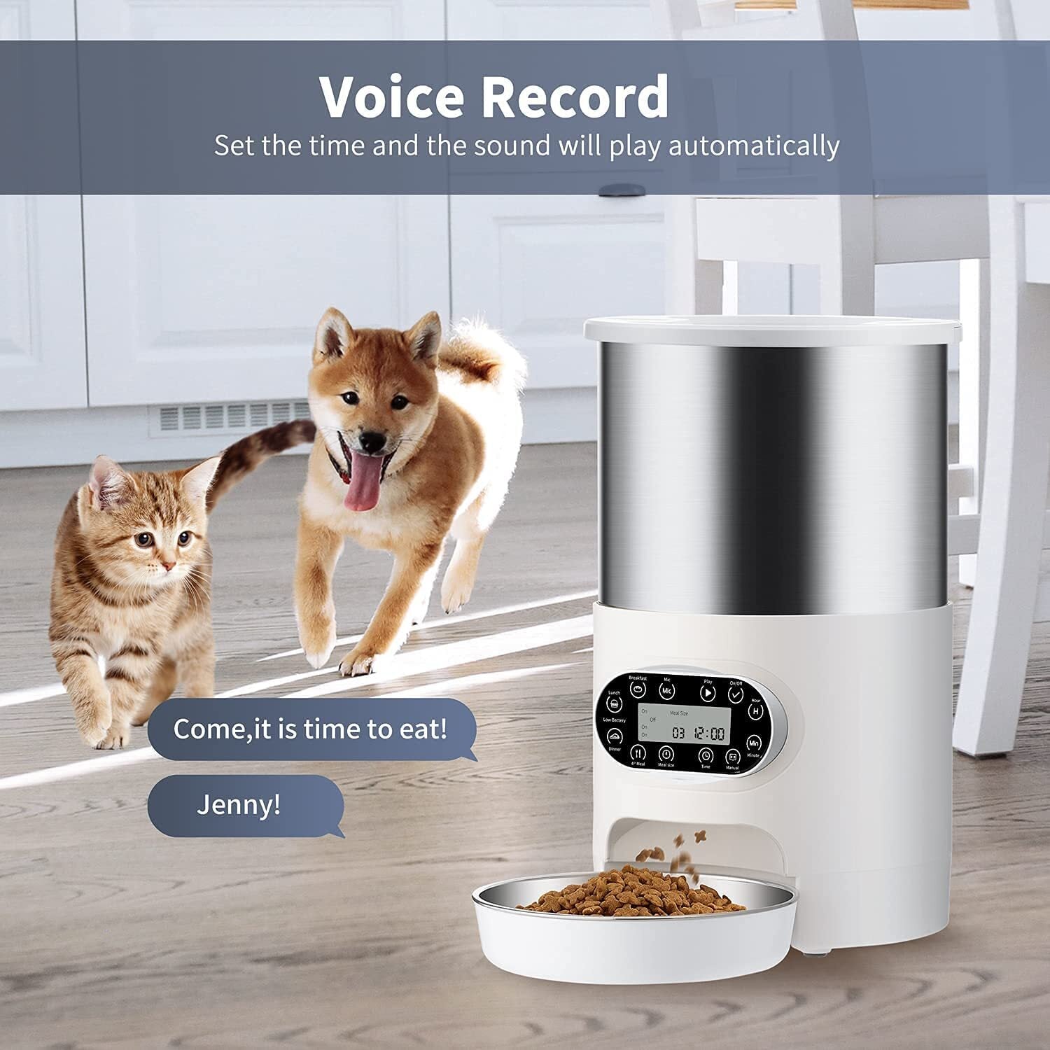 YES4PETS Electric Automatic Pet Dog Cat Rabbit Feeder Stainless Steel 3L Dispenser - Paws and PatsPet Care > Dog Supplies > Dog Bowls, Feeders & Waterers
