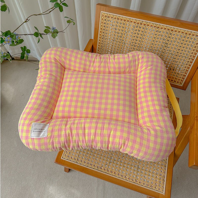 L Orange All-Season Pet Bed - Soft Washable Dog & Cat Mat with Comfortable Cushion - Warm Winter Padding for Small to Large Pets