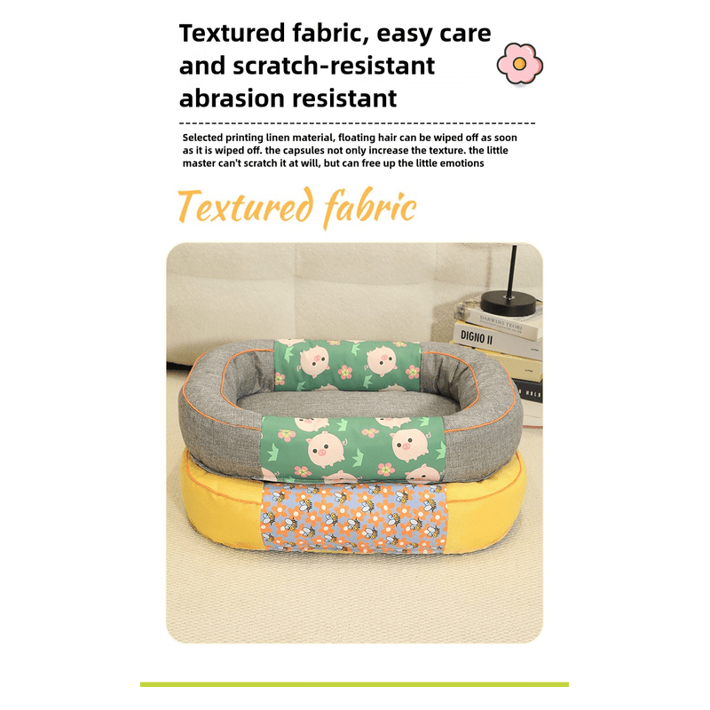 Size M Green Cozy Pet Bed for Small Dogs and Cats - Durable & Chew-Resistant Nest for All Seasons