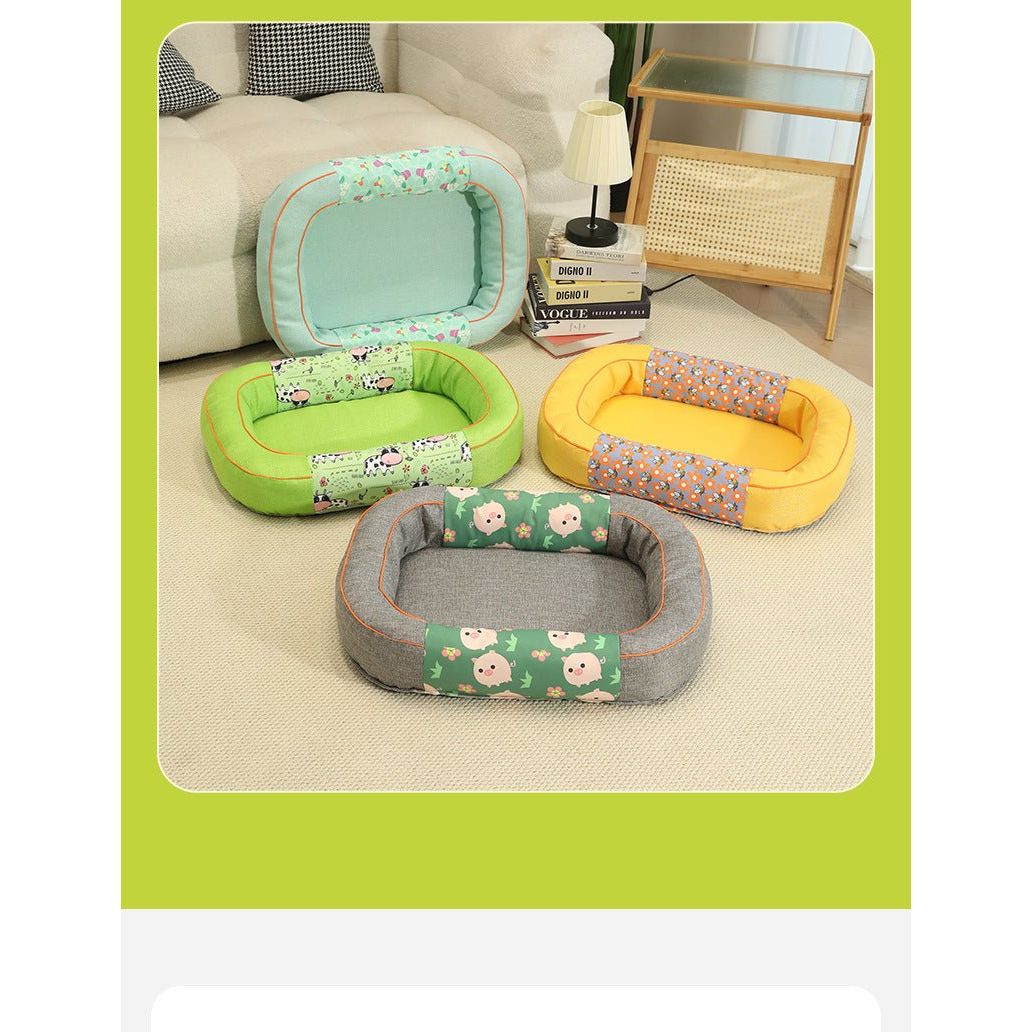 Size S Green Cozy Pet Bed for Small Dogs and Cats - Durable & Chew-Resistant Nest for All Seasons