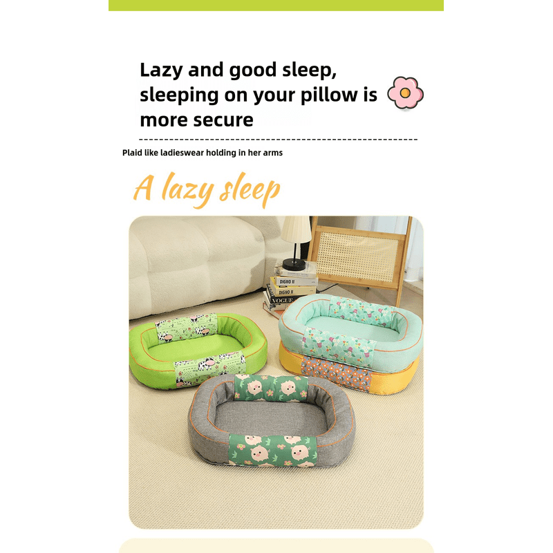Size S Green Cozy Pet Bed for Small Dogs and Cats - Durable & Chew-Resistant Nest for All Seasons
